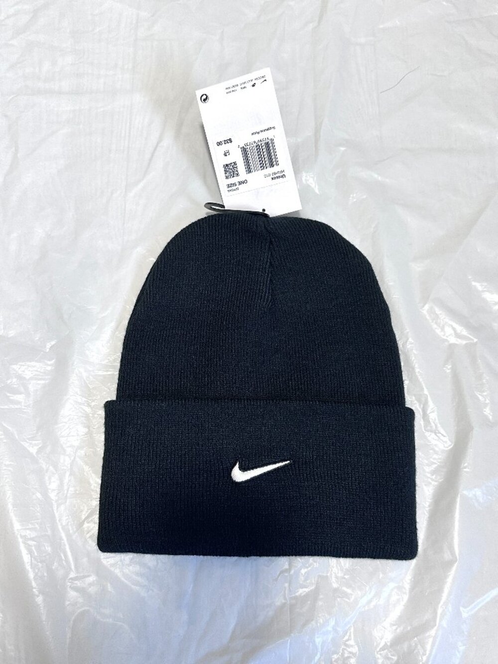 NEW Men's NIKE Originals Black Sport Beanie Hat Swoosh Athletic Logo One Size